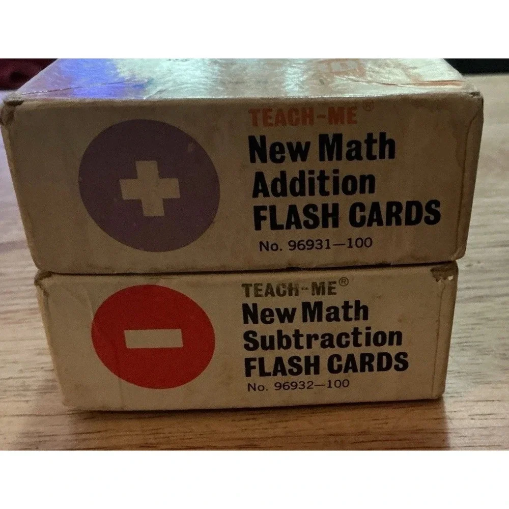 Vintage 1965 Teach Me New Math Subtraction And Addition Flash Cards
